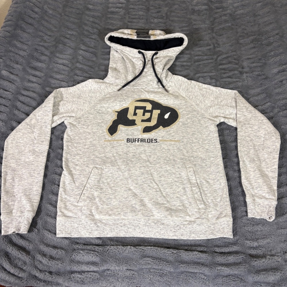 Colosseum Womens Colorado Buffaloes Hoodie Heather Gray Small Pullover NCAA